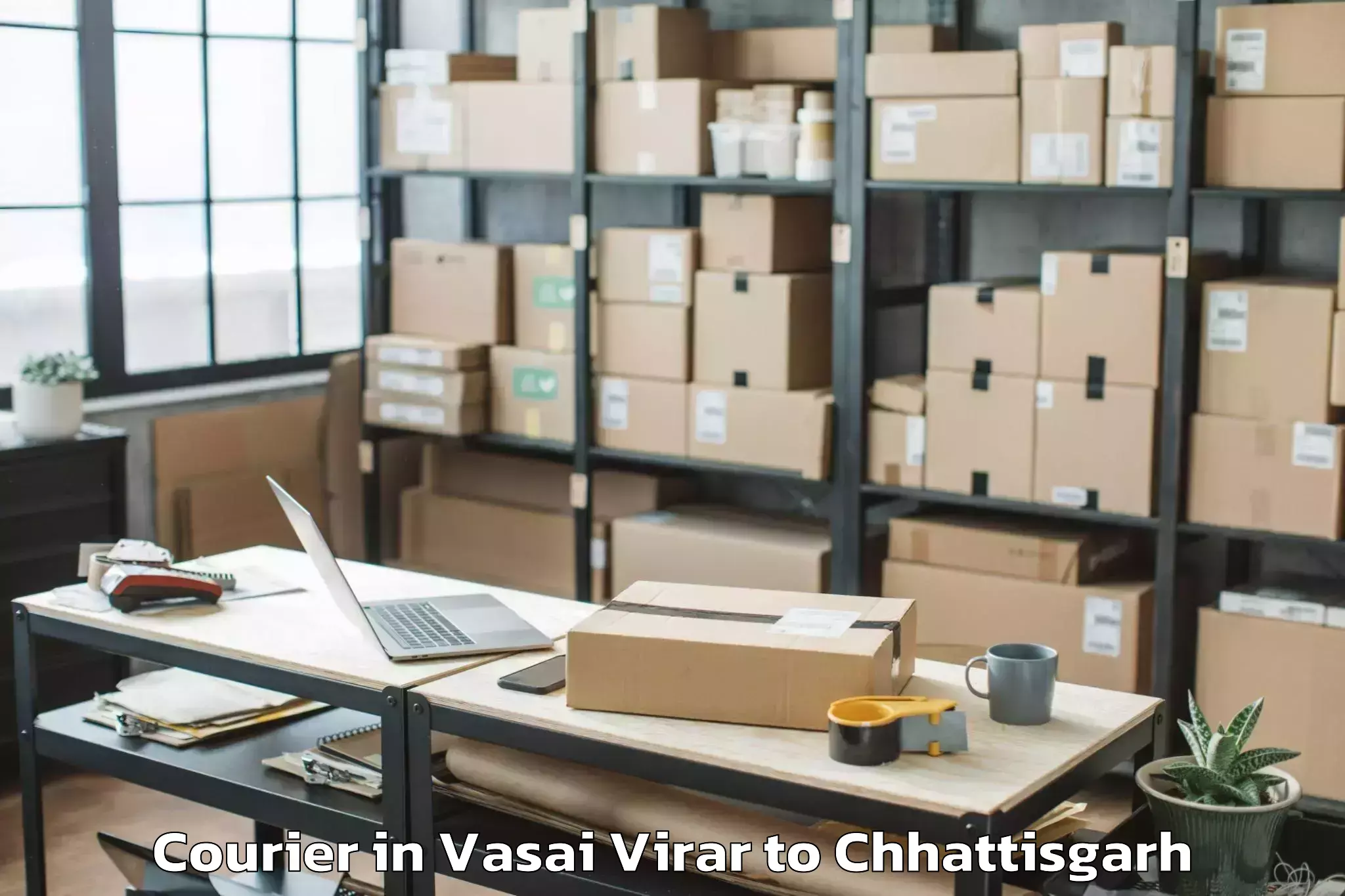 Trusted Vasai Virar to Khairagarh Courier